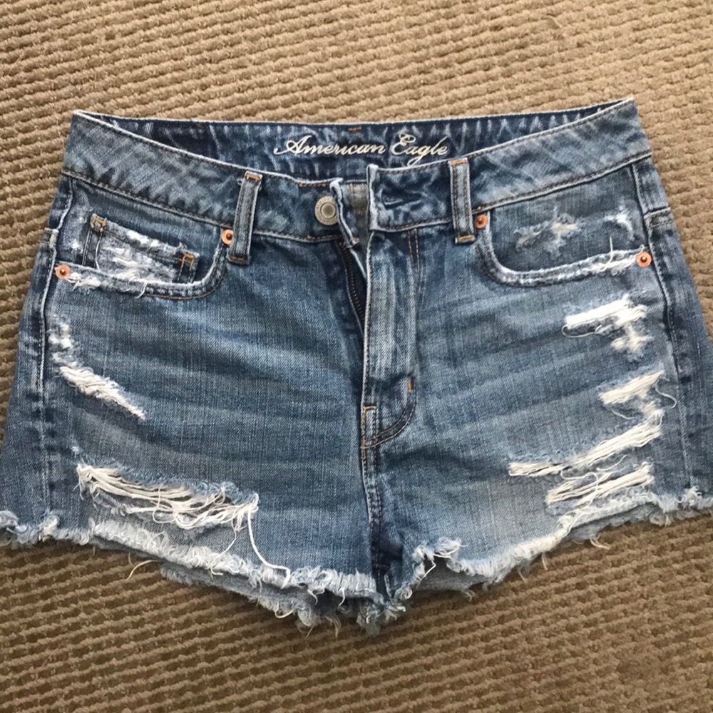 American eagle high waisted denim shorts 4